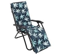 DKIEI Floral Printed Sun Lounge Cushion Thicken Garden Chair Cushion Recliner Chair Cushion Rocking Chair Cushion with Anti-slip Straps (Only Cushion), Leaf Green, 168x48x8cm