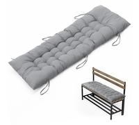 DKIEI Garden Bench Seat Cushion, 2/3 Seater Non-Slip Bench Cushion, 8cm Thick Dining Bench Seat Pad, Rectangle Bench Seat for Patio Indoor Outdoor 125x48cm Grey