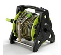 DKIEI Garden Hose Reel With 20M Hosepipe & Adjustable Spray Nozzle Gun, Portable Hose Pipe Reel Retractable And Rewind For Patio & Car Cleaning, Hose Holder Garden Accessories For Lawn Watering, Green