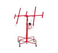 DKIEI Plasterboard Lifter with Lockable Wheels, 11FT Portable Drywall Hoist Jack Tool, 68KG Lifting Capacity Heavy Duty Drywall Lifter, Red