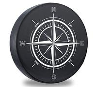 DKIIGAME Spare Tire Cover,Weatherproof Vinyl Leather Wheel Cover for Jeep Wrangler Sahara,Hummer H3,Toyota FJ,Trailer, RV, SUV, Truck (32"-33" Compass Print)