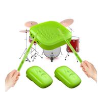 DKIIL NOIYB Electronic Drum Kit Virtual Air Drum Set, Air Drum with Sticks/Pedal/Audio Adapter/AUX Cable and 8 Sounds, Electric Drum Sticks Suitable for Beginners (B2 Green with Pedal)