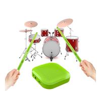 DKIIL NOIYB Electronic Drum Kit Virtual Air Drum Set, Air Drum with Sticks/Pedal/Audio Adapter/AUX Cable and 8 Sounds, Electric Drum Sticks Suitable for Beginners (B1 Green without Pedal)