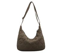 DKIIL NOIYB Nylon Shoulder Bag Crescent Purse for Women Puffer Tote Handbag with Zipper Quilted Crossbody Bag for Daily Use