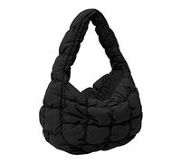 DKIIL NOIYB Puffy Bag Quilted Tote for Women, Mini Quilted Tote Bags Lightweight Puffy Tote Bag Quilted Handbags Quilted Puffer Tote Cotton Padding Shoulder Bag 20cm A01-black