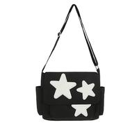 DKIIL NOIYB Women's Y2k Shoulder Bag, Messenger Bag, Cute Star Crossbody Bag, Large Vintage Handbag for Students, Large Women's Shopping Bag with Pendant, B01-black, B01-Black