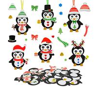 DKINY 12 Pack Christmas Crafts for Kids Foam Penguin Arts and Crafts Kits for Kids Children Christmas Party Group Activities Party Hanging Decorations