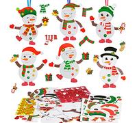 DKINY 12 Pack Christmas Crafts for Kids Foam Snowman Arts and Crafts Kits for Kids Children Christmas Party Group Activities Party Hanging Decorations