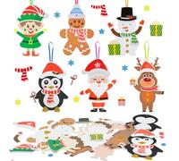 DKINY 12 Pack Christmas Crafts for Kids, Snowman Reindeer Santa Claus Penguin Grinch Foam Arts and Crafts Kit for Children, Xmas Party Group Activities for Toddlers Boys Girls Christmas Gifts