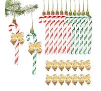 DKINY 24 PCS Candy Cane Christmas Tree Decorations, 13cm Glitter Candy Canes Lollipop with Bows, DIY Christmas Crafts Candy Cane for Kids Toddlers Xmas Party Tree Hanging Ornaments