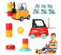 DKINY Engineer Forklift Transport Game, Balance Stacking Game, Shape Matching Color Sorting Sensory Educational Toy, Parent-child Interaction Game Toy for 3+ Kids Gifts