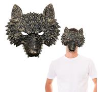 DKINY Gold Werewolf Mask - Scary Adult Wolf Head Mask for Cosplay & Costume Accessories