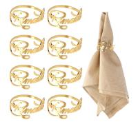 DKINY Ramadan Napkin Rings Set of 8, Gold Napkin Ring Holders, Metal Napkin Buckles Serviette Rings, Table Setting Table Decoration for Ramadan Islamic Muslim Eid Mubarak Wedding Party