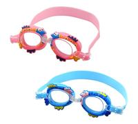 DKITWWKU 2pcs cute children's goggles, UV protection goggles, waterproof and anti-fog, cartoon goggles with adjustable field of vision for children 4-12 years old