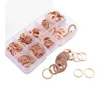 DKIUYGWZ 200Pcs Flat Ring Seal Assortment Kit Copper Washer Sealing Gasket Set Metric Sealing Washers For General Use With Storage Box