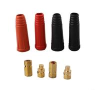 DKJ10-25 315A Welding Cable Panel Connector 2 Pairs Quick Fitting Socket Set Euro Style for Welder Red 4pcs Plastic