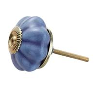 DKJAHSEK 1PC Colorful Pumpkin Cabinet Door Knobs Ceramic Drawer Pull Handle Bathroom Porcelain Wardrobe Dresser Knob 40x29mm for Door Cabinets Drawer Cupboard(Blue)