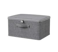 DKJAHSEK Collapsible Storage Box Clothing Storage Box with Cipher Lock Travel Trunk Foldable Portable Dustproof Large Capacity Quilts(38x25.5x16)