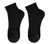 DKJAHSEK Cotton Thickened Short Socks Pure Women's Sports Sock Sweat-Absorbent for Pilates, Barre, Home Workout(Black)