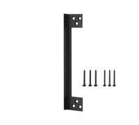DKJAHSEK Door Latch Guard Plate Outswing Security Protector Shield Cover to Block Access to The Lock/Deadbolt for Bedrooms, Bathrooms(Black 7in)