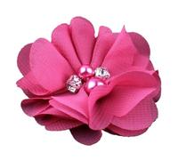 DKJAHSEK Fabric Flowers 20pcs 2" DIY Mini Chiffon Artificial Fabric Flower With Bling Rhinestone Lace Trim Patch Lace Fabric Wedding(Dusty Pink)