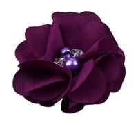 DKJAHSEK Fabric Flowers 20pcs 2" DIY Mini Chiffon Artificial Fabric Flower With Bling Rhinestone Lace Trim Patch Lace Fabric Wedding(Purple)