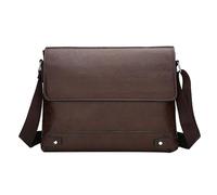 DKJAHSEK Leather Laptop Bag Men Briefcase For Men PU Leather Tote Commuting Laptop Shoulder Executive Business Work Messenger Crossbody Side Bag(Dark brown)