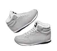 DKJAHSEK Men Plush Boots Suede Leather Ankle Boot Comfortable Light Couple Waterproof Sneakers For work, skiing and the outdoors(GRAY,38)