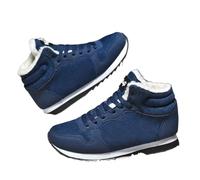 DKJAHSEK Men Plush Boots Suede Leather Ankle Boot Comfortable Light Couple Waterproof Sneakers For work, skiing and the outdoors(Blue,44)