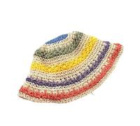 DKJAHSEK Multicolor Foldable Sun Crochet Hat For Beach, Travel And Vacation Handmade Straw(Beige)