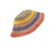 DKJAHSEK Multicolor Foldable Sun Crochet Hat For Beach, Travel And Vacation Handmade Straw(Khaki)