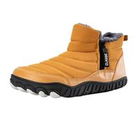 DKJAHSEK Outdoor Waterproof Barefoot Boots For Men Ankle Plush Warm Shoes For work, skiing and the outdoors(Yellow,40)
