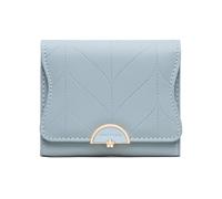 DKJAHSEK Purses for Women Women's Short Purse PU Soft Hardware Buckle Simple Trend Large Capacity Handbag Pu(Blue)