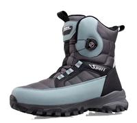 DKJAHSEK Rotating Button Winter Boots Plush Warm Cotton Outdoor Hiking Shoes For work, skiing and the outdoors(Color 4,44)