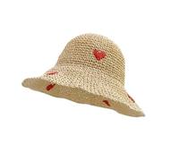DKJAHSEK Spring Summer Sweet Big Brim Straw Sun Hat Women Sunshade Sunscreen Bucket(8)