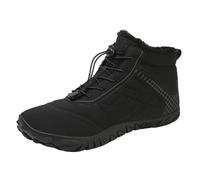 DKJAHSEK Warm Plush Men Boots Big Size Waterproof Winter Fur Non-slip Ankle For work, skiing and the outdoors(Black,48)