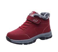 DKJAHSEK Waterproof Warm Winter Men Shoes Non-slip Comfort Casual Boots For work, skiing and the outdoors(Jujube red,41)