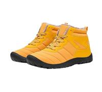 DKJAHSEK Winter Thick Plush Warm Boots For Men Outdoor Breathable Comfy Coze Boot For work, skiing and the outdoors(Yellow,41)