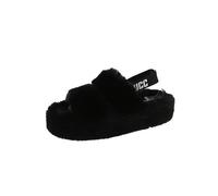 DKJAHSEK Women Fuzzy Sliipers for Winter Slip on Warm Home Indoor Sandals Elegant Fluffy Open Toe Flip Flops Floor Shoes(Black,41)