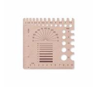 DKJEkdje 1 Pack Knitting Needle Gauge Professional Square Wooden Crochet Gauge Tool for DIY Craft Accessory （A）