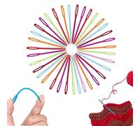 DKJEkdje 100 Pcs Plastic Sewing Needles Multicolor Childrens Big Eye Sewing Needles