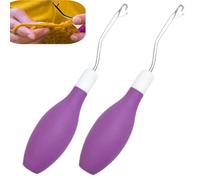 DKJEkdje 2 Pcs Latch Hook Tool Set - Needle & Rug Hooking Tool for Adults, Ideal for Carpet Making & Crochet Projects