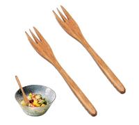 DKJEkdje 2 Pcs Wooden Forks Universal Wooden Pasta Fork with Ergonomic Handle for Kitchen