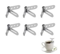 DKJEkdje 6 Pcs Thermometer Probe Holder Clip Professional Stainless Steel 3-Hole Kitchen Clamp for BBQ Oven Grill, Silver