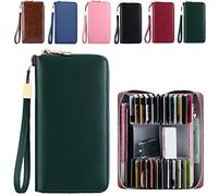 DKKD Unisex Anti-Credit Card Fraud Multi-compartment Wallet, Green, Clutch Wallet for Women With Phone Holder