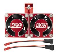 DKKY 1/5 1/6 1/7 RC Model Car 56MM Brushed Brushless Motor Heatsink 4028 High Speed Cooling Fan Dual Fans w/Motor Mount Ajustable 54-58mm 12V for TRAXXAS ARRMA Axial 1717 5687 56113 2028 Motor (Red)