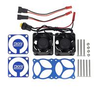 DKKY RC Motor Cooling Fan Heatsink 2Pcs DIY Kit for TRX4 ARRMA Axial 1/10 1/8 1/5 RC Model Car Upgrade Parts (Blue)