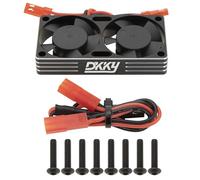 DKKY RC Motor Cooling Fan Heatsink 30mm Dual Fan for ARRMA Axial Traxxas 1/6 1/8 1/10 RC Crawler Car 3650 550 3660 4274 4068 4268 Motor (Black)