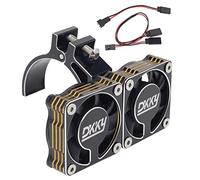 DKKY RC Motor Cooling Fan Heatsink 47-51mm Adjustable 15000 RPM for 1/5 1/8 ARRMA Infraction, Felony, Limitless and Axial 1717 4985 Motor, Black