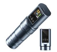 DKLAB New DK-W1 Pro Wireless Tattoo Gun Pen Kit Supply with Japanese Coreless Motor & 2 Pieces of 2400mAh Battery Power for Permanent Make Up Artists (Gray, 4.0mm Stroke)